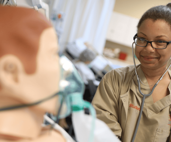 Nursing Student Wearing Stethoscope 